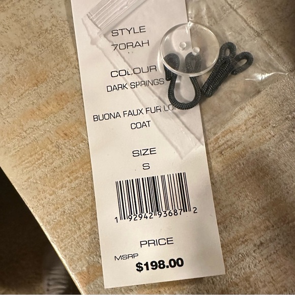 NWT French Connection Buona Faux Fur Coat in Dark Springs- Small $198 - Picture 4 of 4